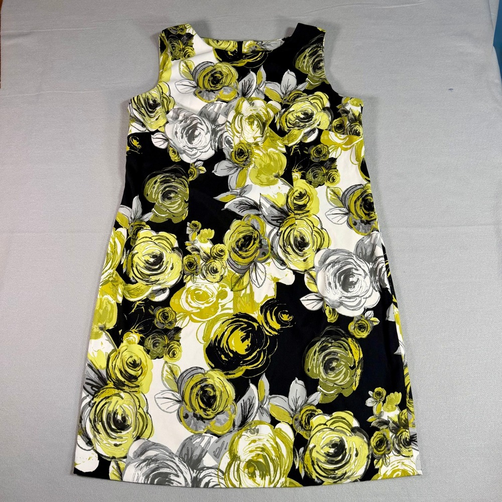 Connected Woman Floral Rose Print Sleeveless Shift Dress 20W Art Wedding Guest